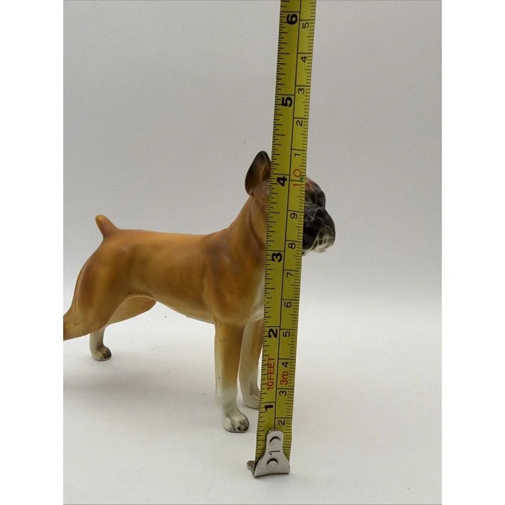 Napcoware Porcelain Boxer Male Dog Figurine Brown Vintage Japan